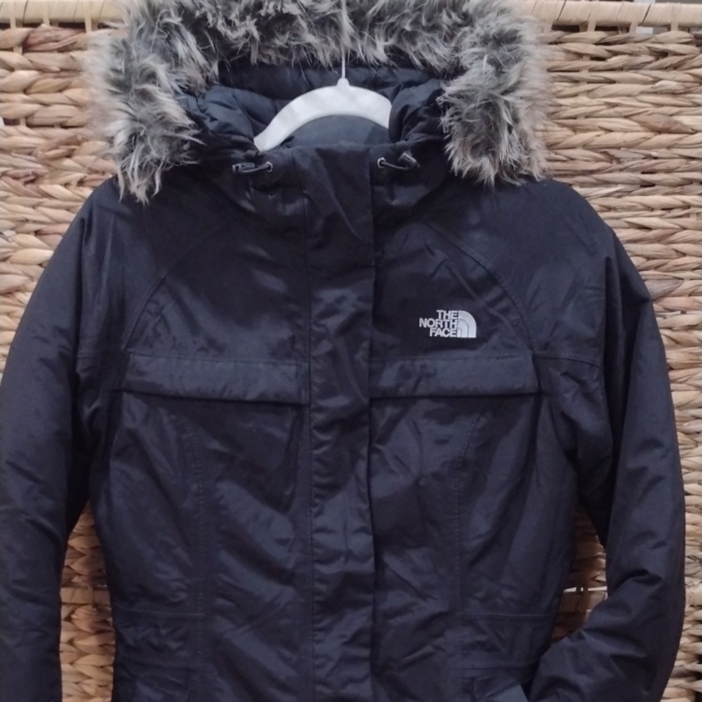 The North Face Black Ski & Snow Jacket with Faux Fur Hood